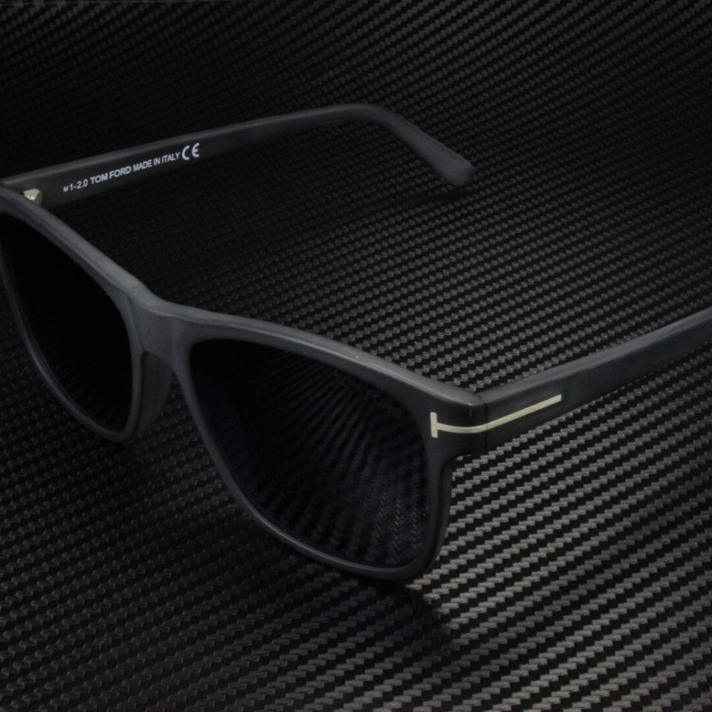Tom Ford Matte Black Blue 59mm Sunglasses